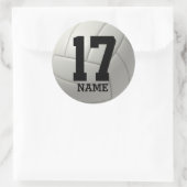 Personalisiert Volleyball (Name und Nummer angeben Runder Aufkleber (Tasche)