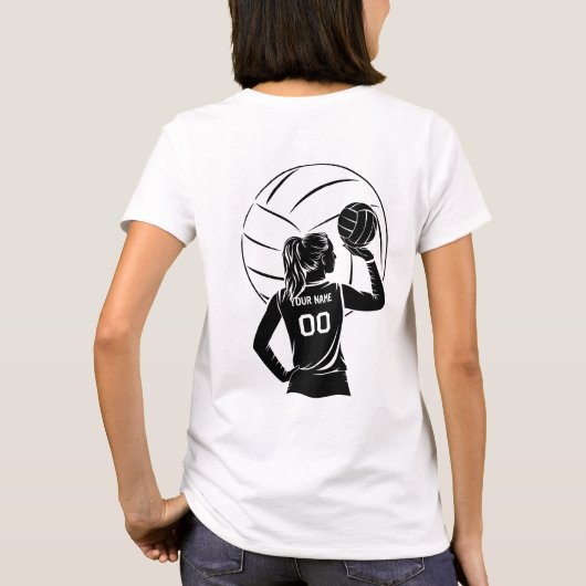 Personalisiert Volleyball Player Individuelle Name T-Shirt (Rückseite)