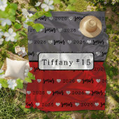 Personalisiert Volleyball Senior grau und rot Fleecedecke