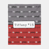 Personalisiert Volleyball Senior grau und rot Fleecedecke (Vorderseite)