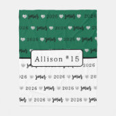 Personalisiert Volleyball Senior grün und weiß Fleecedecke (Vorderseite)