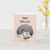 Personalisiert vom Cat Happy Mother Day Satin Karte (Gelbe Blume)