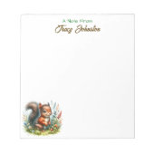 Personalisiert vom Desk des Wasserfarbeneichhörnch Notizblock (Vorderseite)