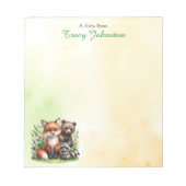 Personalisiert vom Schreibtisch aus Fox, Bär & Rac Notizblock (Vorderseite)