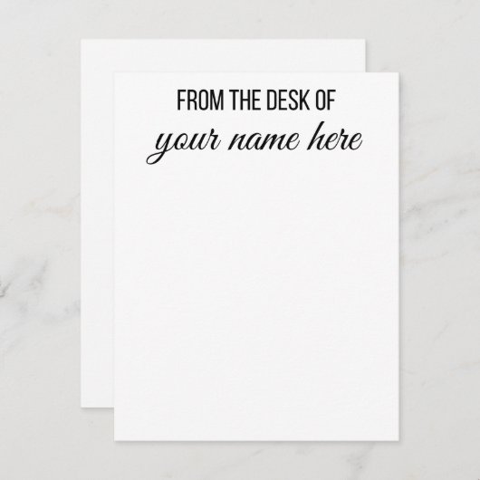 Personalisiert vom Schreibtisch der Notecards Mitteilungskarte (Vorne/Hinten)