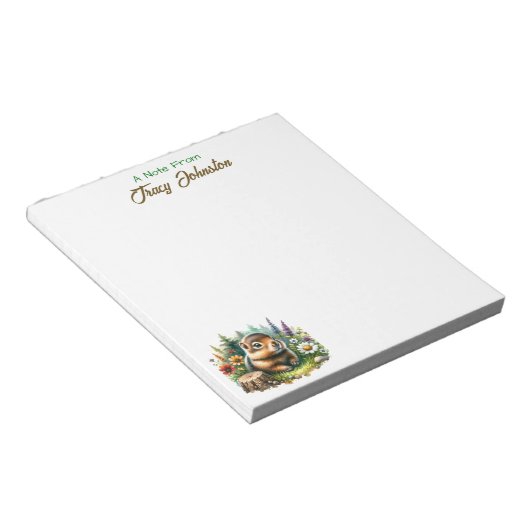 Personalisiert vom Schreibtisch des Aquarellgrunde Notizblock (angewinkelt)