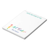 Personalisiert vom Schreibtisch des Kunstlehrers f Notizblock (Rotiert)