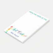 Personalisiert vom Schreibtisch des Kunstlehrers Post-it Klebezettel (angewinkelt)