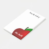 Personalisiert vom Schreibtisch des Lehrers Red Ap Post-it Klebezettel (angewinkelt)