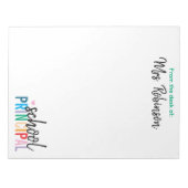 Personalisiert vom Schreibtisch des Schuldirektors Notizblock (Vorderseite)