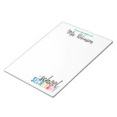 Personalisiert vom Schreibtisch des Schulsekretärs Notizblock (angewinkelt)