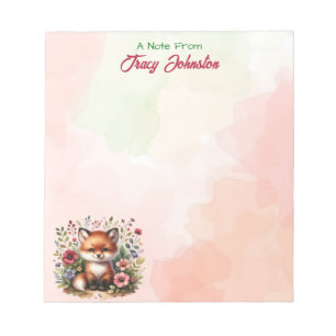 Personalisiert vom Schreibtisch des Wasserfarbenfo Notizblock