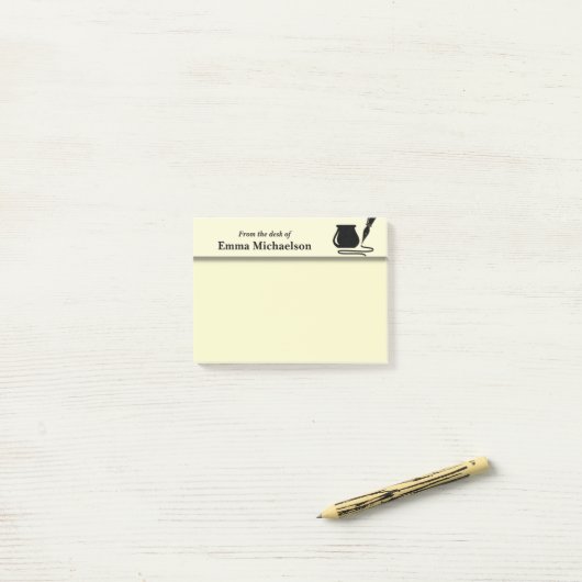 Personalisiert vom Schreibtisch, gelb Post-it Klebezettel (Auf Schreibtisch)