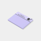 Personalisiert vom Schreibtisch, lila Post-it Klebezettel (angewinkelt)