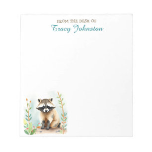 Personalisiert vom Schreibtisch   Raccoon Notizblock