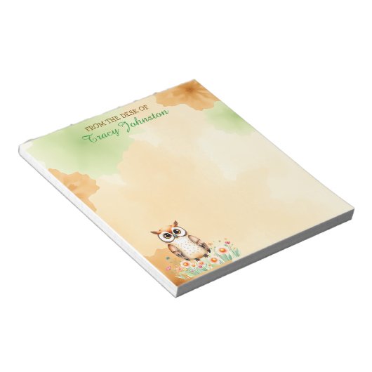 Personalisiert vom Schreibtisch | Schale und Blume Notizblock (angewinkelt)