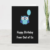 Personalisiert von der Eule von uns Blauem Schaf G Karte (Vorderseite)