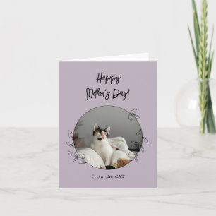 Personalisiert von der Katze Frohen Muttertag Karte
