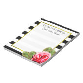 Personalisiert von der Rezeption für Frauen Rosa R Notizblock (Rotiert)