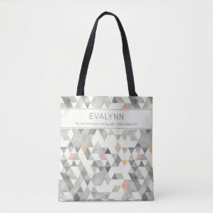 Personalisiert von Faith Gray Triangle Pattern Tasche
