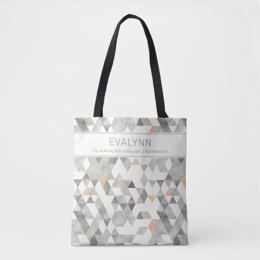 Personalisiert von Faith Gray Triangle Pattern Tasche (Vorderseite)