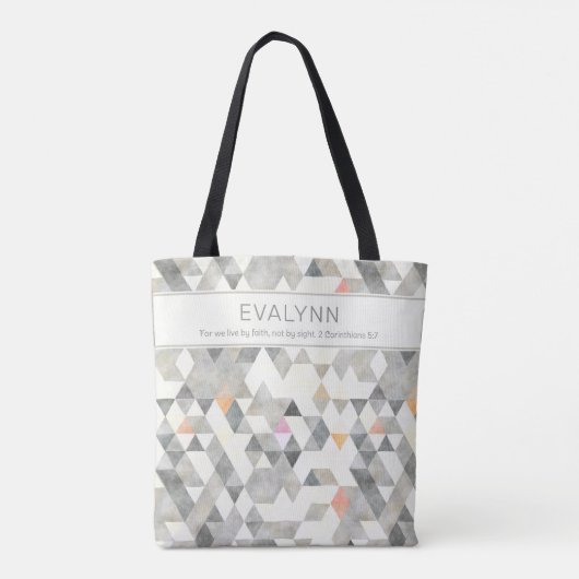 Personalisiert von Faith Gray Triangle Pattern Tasche (Rückseite)