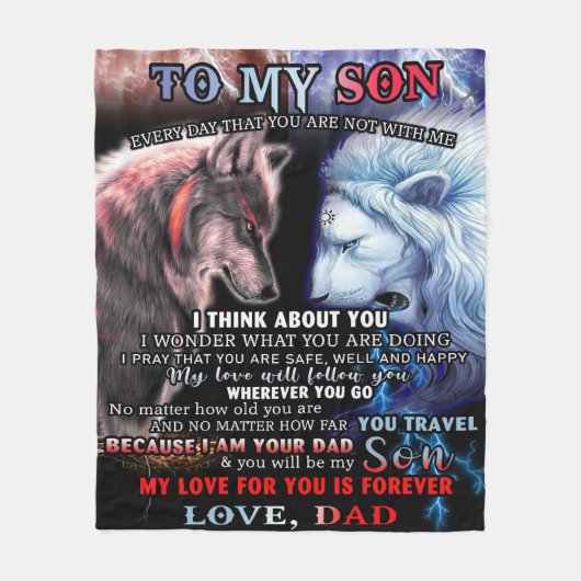 Personalisiert von Löwen-Vater zu meinem Wolfsinne Fleecedecke (Vorderseite)