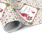 Personalisiert von Santa Claus Candy Cane Weihnach Geschenkpapier (Rolleneckpunkt)