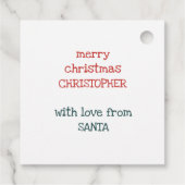 Personalisiert von Santa Niedlich Kids Weihnachten Geschenkanhänger (Rückseite)