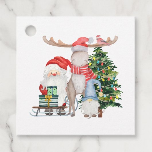 Personalisiert von Santa Niedlich Kids Weihnachten Geschenkanhänger (Vorderseite)