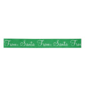 Personalisiert von Santa Script Urlaub Green Satin Satinband (Vorderseite)