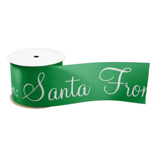Personalisiert von Santa Script Urlaub Green Satin Satinband (Spule)