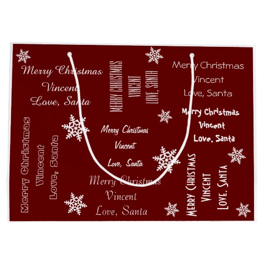 Personalisiert von Weihnachten Große Geschenktüte (Rückseite)