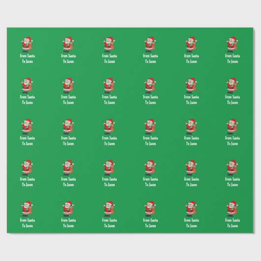 Personalisiert von Weihnachten im Cartoon Geschenkpapier (Flach)