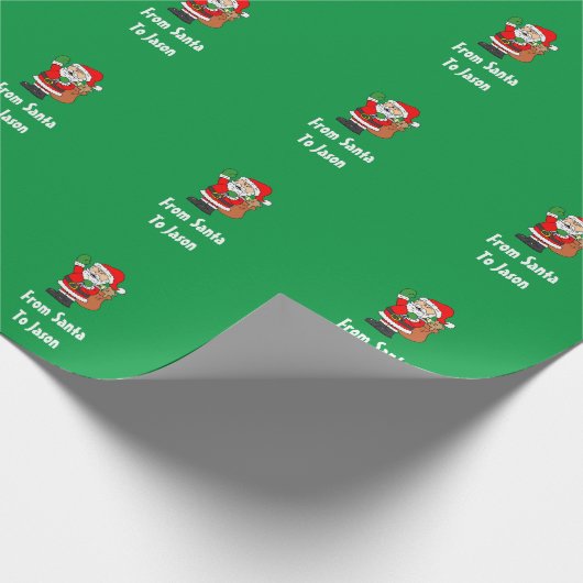 Personalisiert von Weihnachten im Cartoon Geschenkpapier (Ecke)