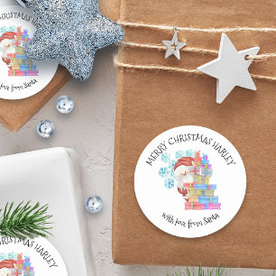 Personalisiert von Weihnachtsgeschenk von Santa Ki Runder Aufkleber