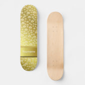 personalisiert, Vorlage, Blume, Blüte, Gold, Skateboard (Vorderseite)