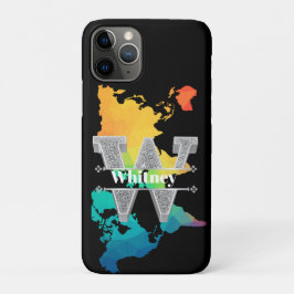 Personalisiert W Initial Silver Monogram Ihr Name Case-Mate iPhone Hülle