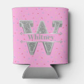 Personalisiert W Initial Silver Monogram Ihr Name Dosenkühler (Rückseite)