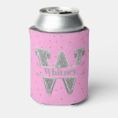 Personalisiert W Initial Silver Monogram Ihr Name Dosenkühler (Kanne Rückseite)
