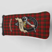 Personalisiert Wallace Clan Abzeichen & Tartan Golf Headcover (Vorderseite)
