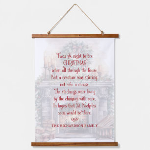 Personalisiert war das Night Before Christmas Gedi Wandteppich Mit Holzrahmen
