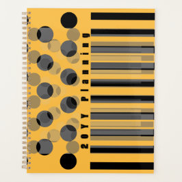 Personalisiert warmes Gelbschwarz Inspiriert Planer