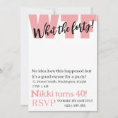 Personalisiert Was der 40. Geburtstag Einladung (Vorderseite)