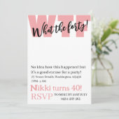 Personalisiert Was der 40. Geburtstag Einladung (Stehend Vorderseite)