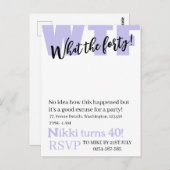 Personalisiert Was der 40. Geburtstag Postkarte (Vorne/Hinten)