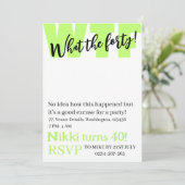 Personalisiert Was der vierzigste Geburtstag Einladung (Stehend Vorderseite)