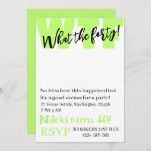 Personalisiert Was der vierzigste Geburtstag Einladung (Vorne/Hinten)