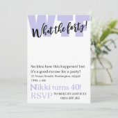 Personalisiert Was der vierzigste Geburtstag Einladung (Stehend Vorderseite)