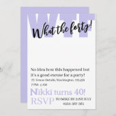 Personalisiert Was der vierzigste Geburtstag Einladung (Vorne/Hinten)